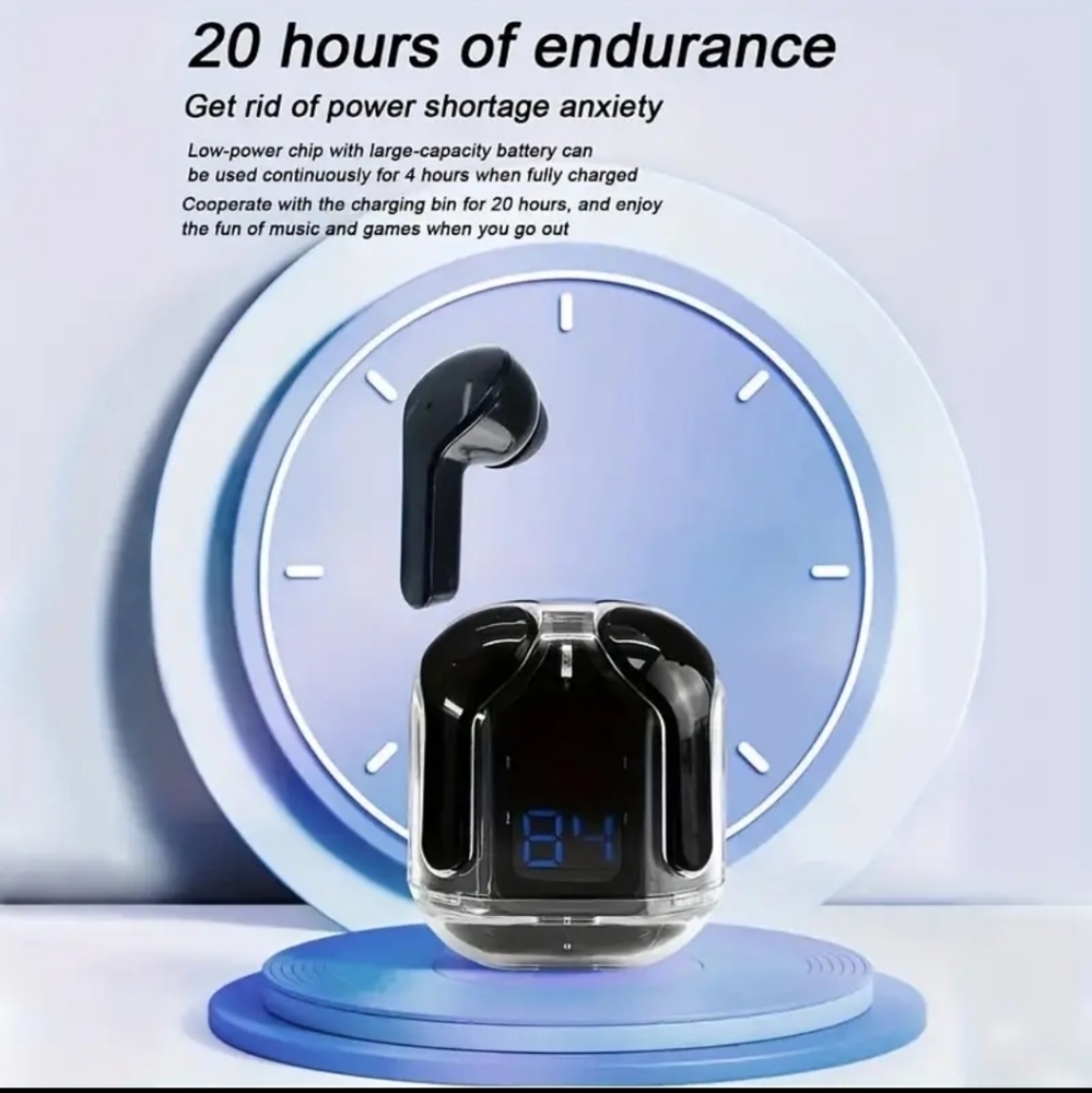 New TRUE WIRELESS LED Display 5.3 Bluetooth Headset with FREE Slcone Case - Picture 3 of 9